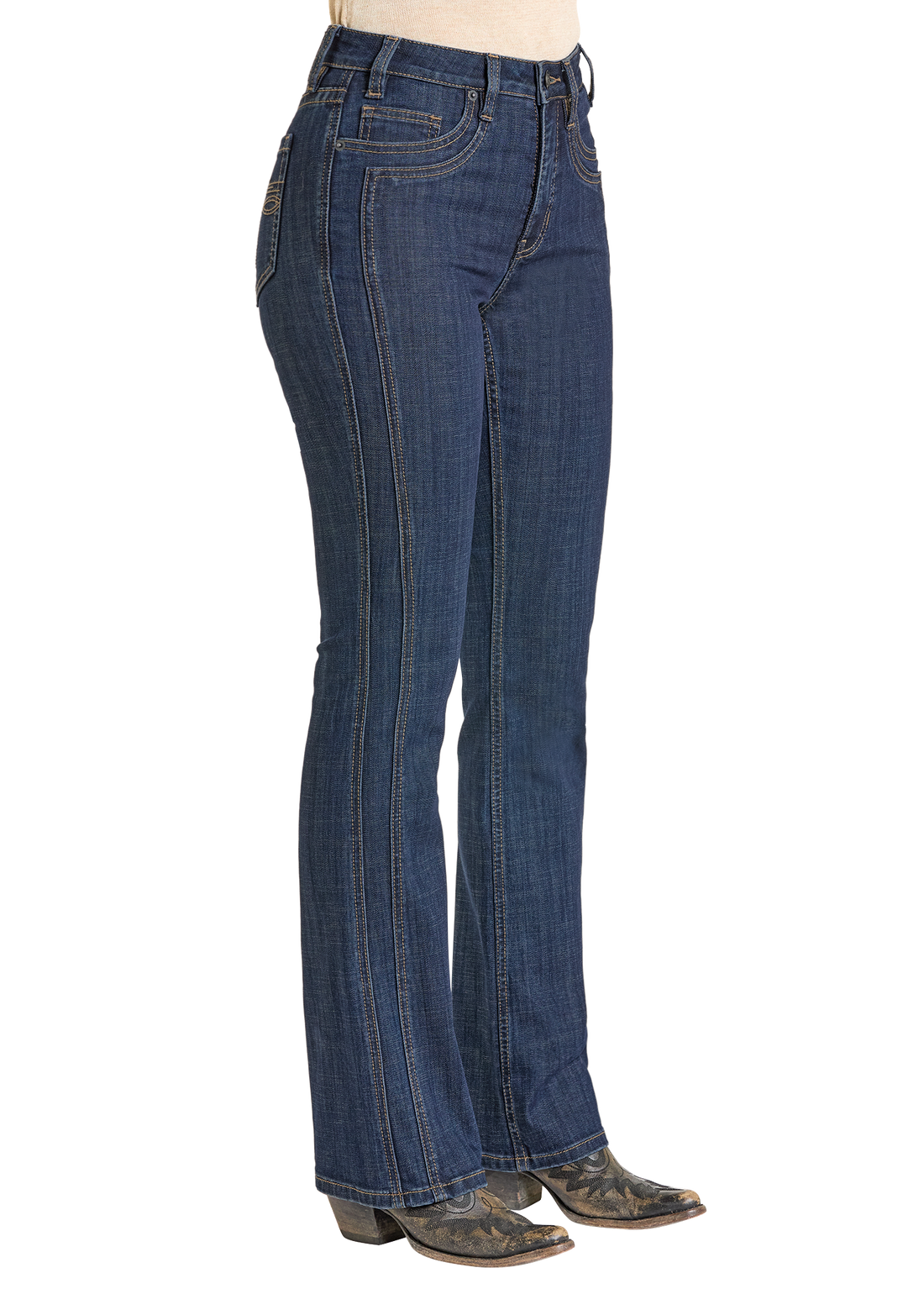 Rock & Roll Cowgirl Jeans - BW4HD07198 - Saddle Stitch High Rise Bootcut