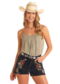 Pendleton Shorts - Embroidered Velvet Shorts