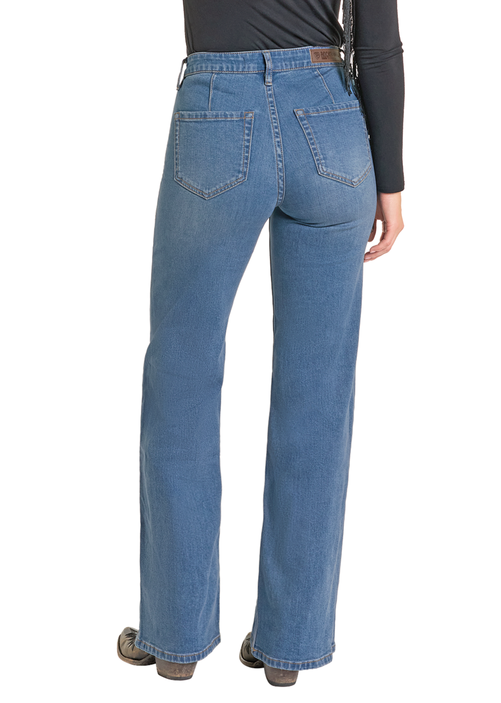 Rock & Roll Cowgirl Jeans - BW6HD07213 - Patch Pocket Relaxed High Rise Flare