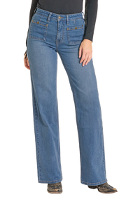 Rock & Roll Cowgirl Jeans - BW6HD07213 - Patch Pocket Relaxed High Rise Flare