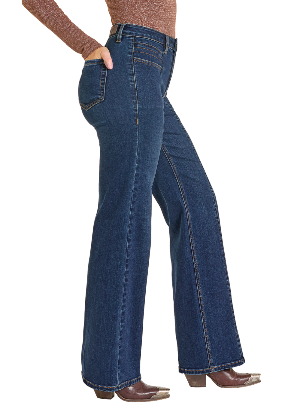 Rock & Roll Cowgirl Jeans - BW6HD07214 - Front Seam Relaxed High Rise Flare
