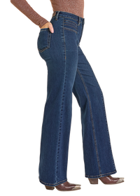 Rock & Roll Cowgirl Jeans - BW6HD07214 - Front Seam Relaxed High Rise Flare