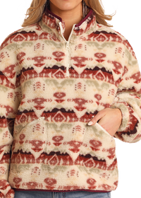 Rock & Roll Cowgirl Sherpa Cream Pullover (BW91C05248)