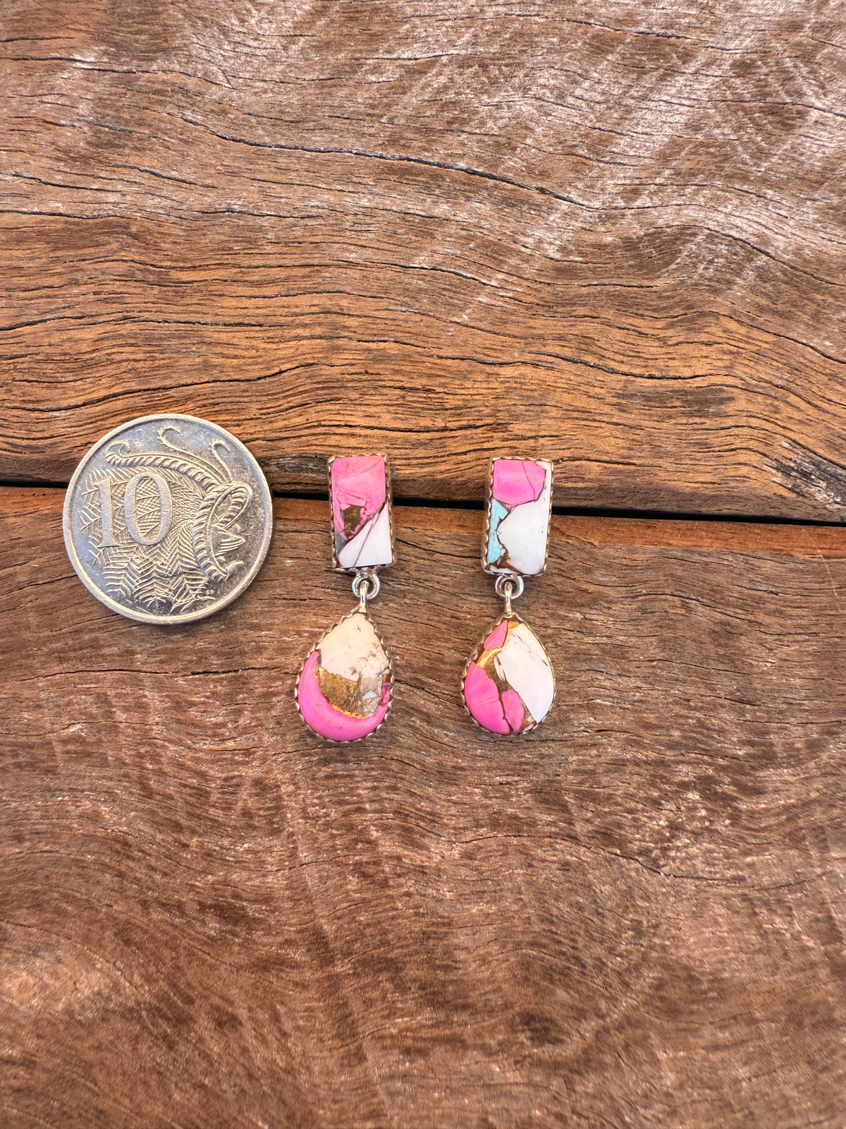 Sugarland Earrings - Cotton Candy Dahlia Stones