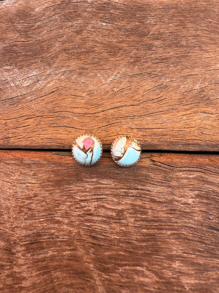 Candy Earrings - Cotton Candy Dahlia Stones (Medium)
