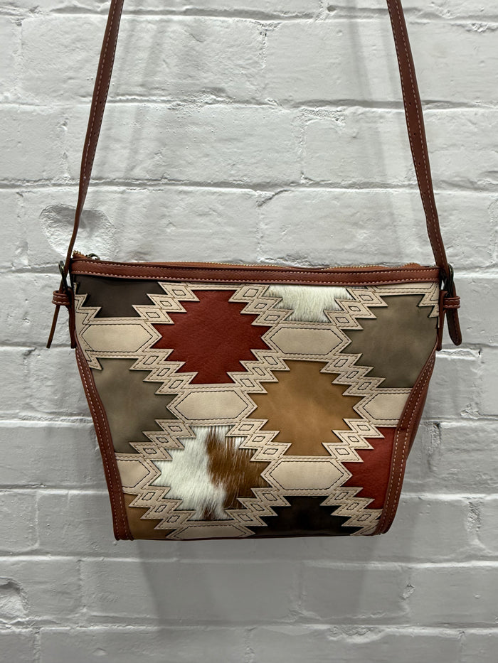 Winnie - Colour Block Aztec Cowhide Crossbody