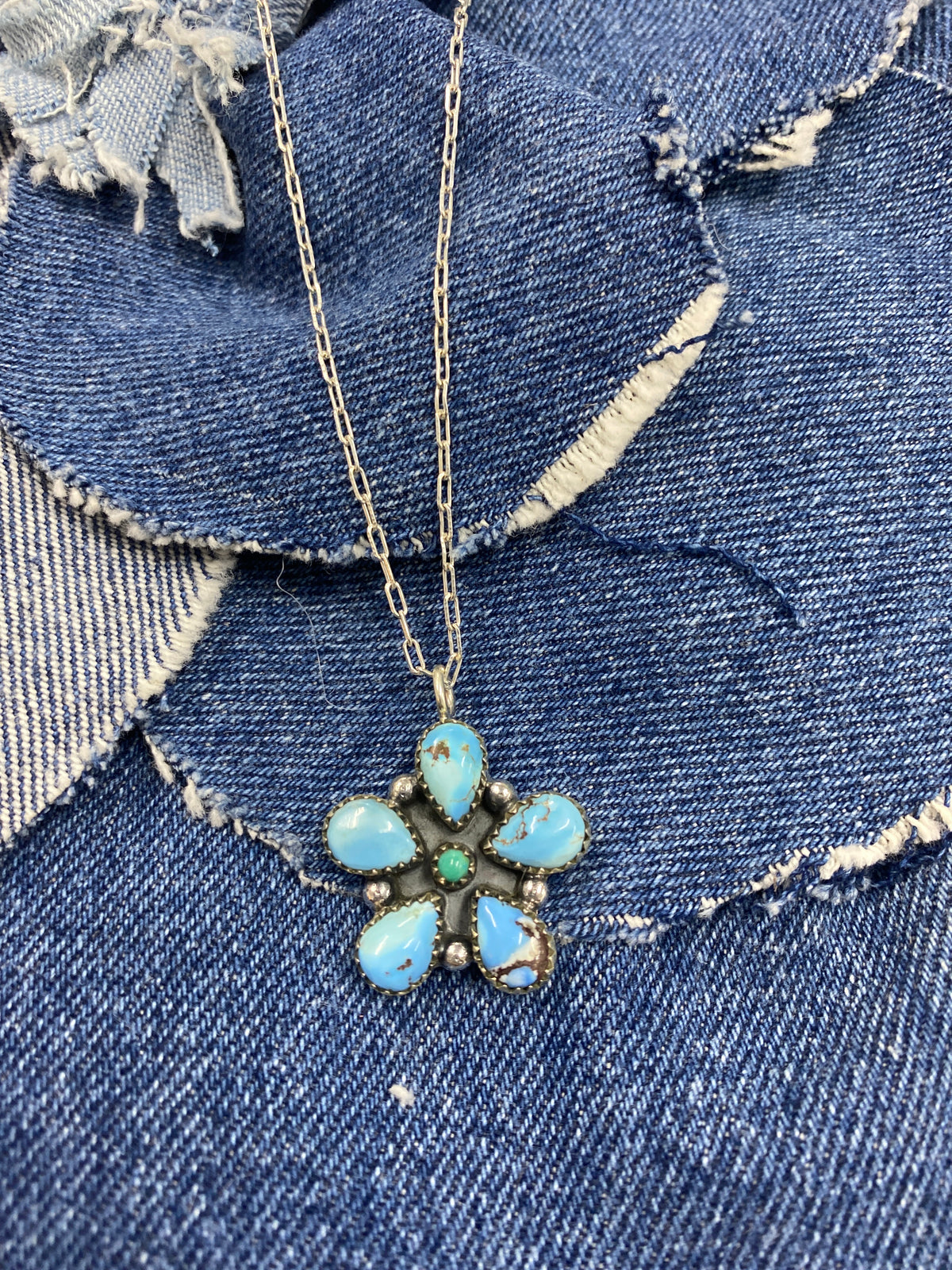Celeste Necklace - Silver Turquoise