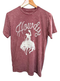 Howdy Graphic Tee - Vintage Wine