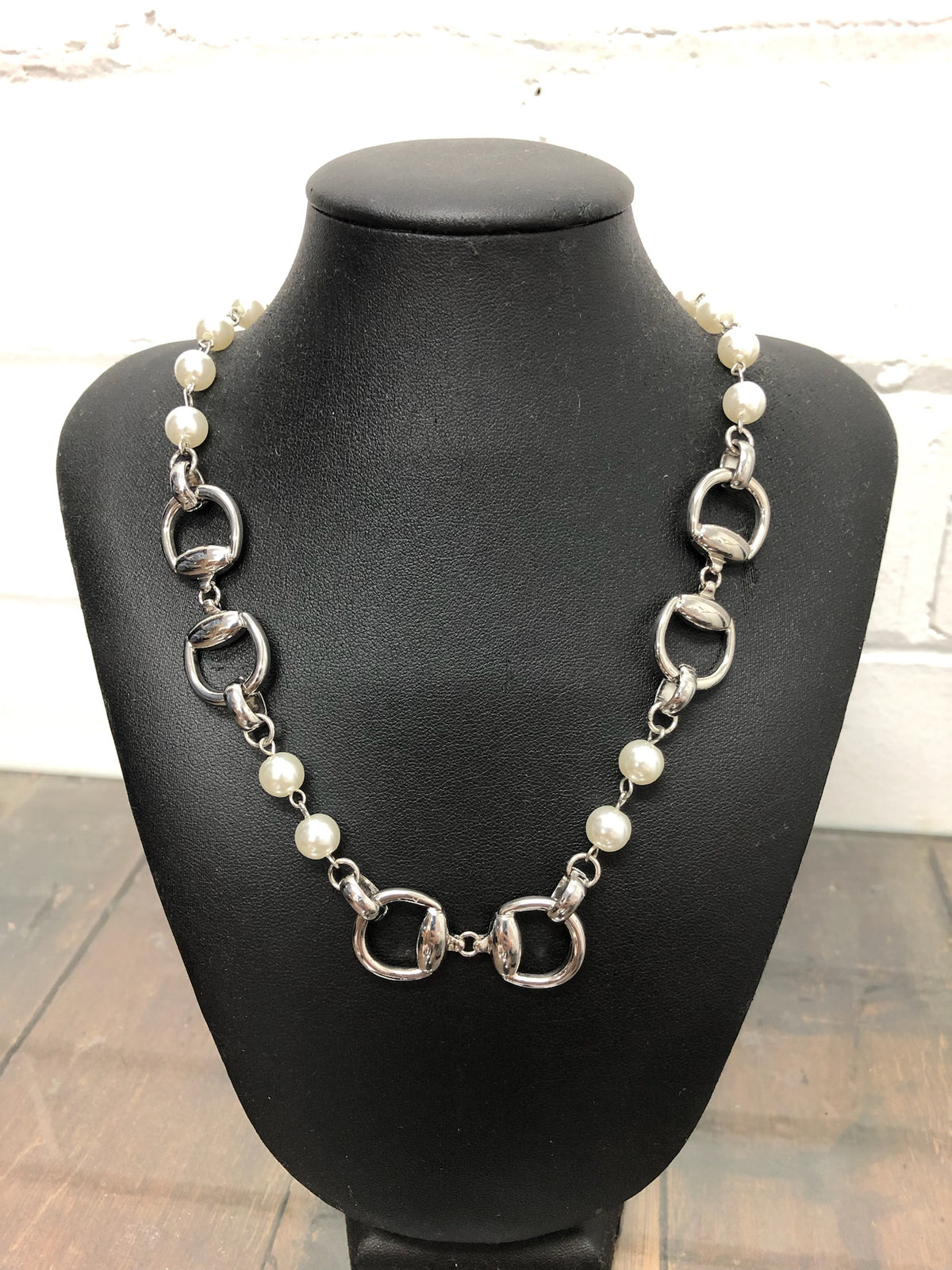 Necklace - Silver Bits & Pearls