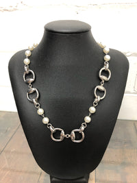 Necklace - Silver Bits & Pearls