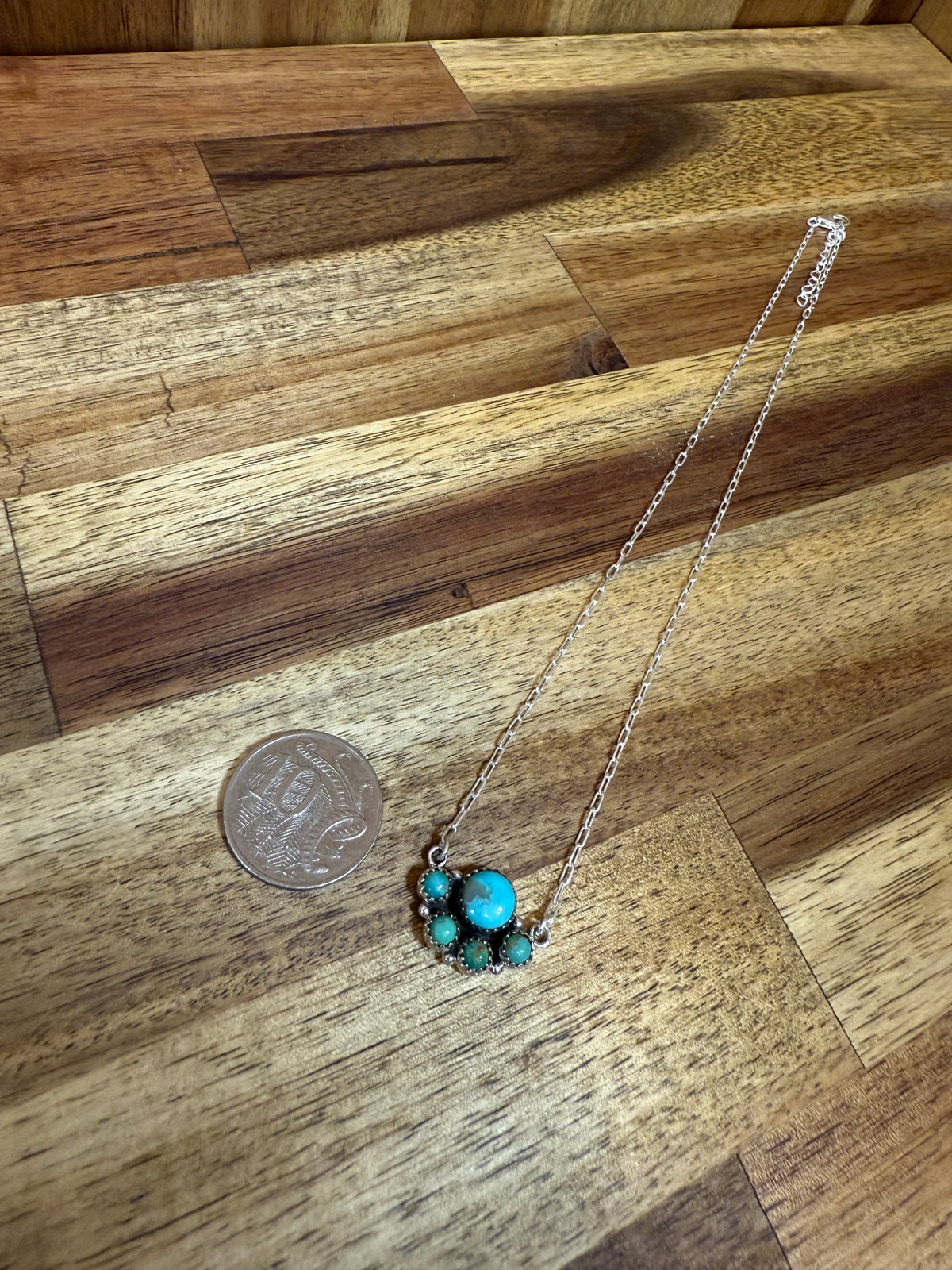 Magnolia Necklace - Silver Turquoise