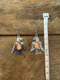 Western Earrings - Peach Thunderbird