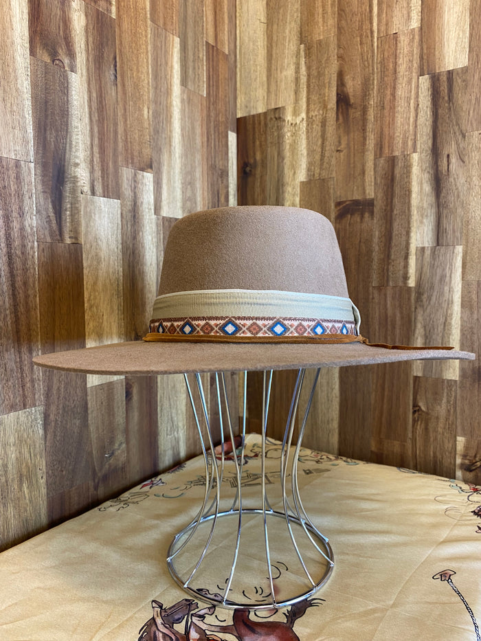 Gambler Felt Hat - Beige