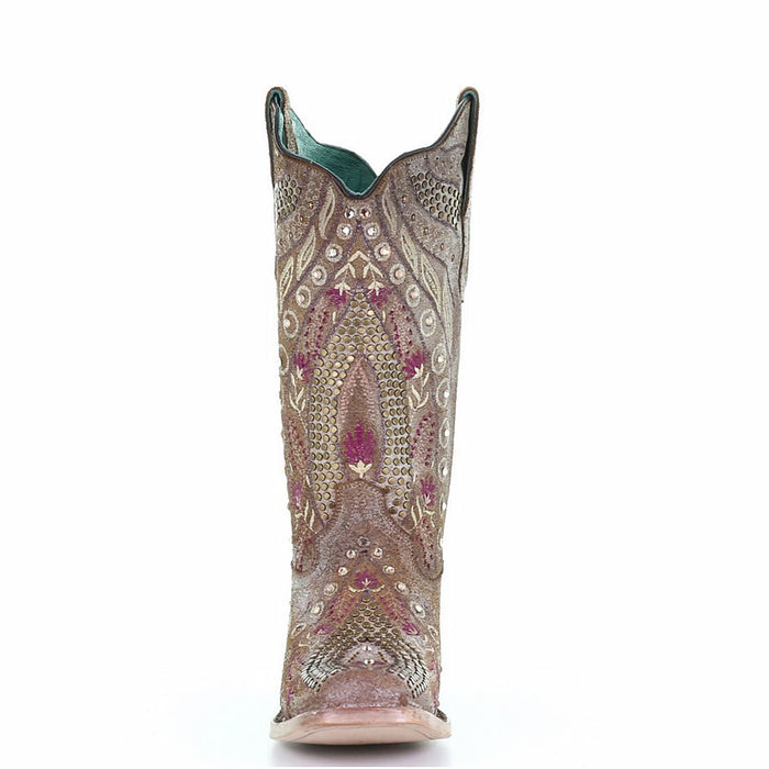 Corral Boots - Studs & Flowered Embroidery & Crystals