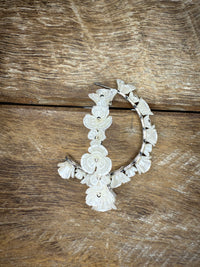 Earrings - Silver Pearl Flower Hoop