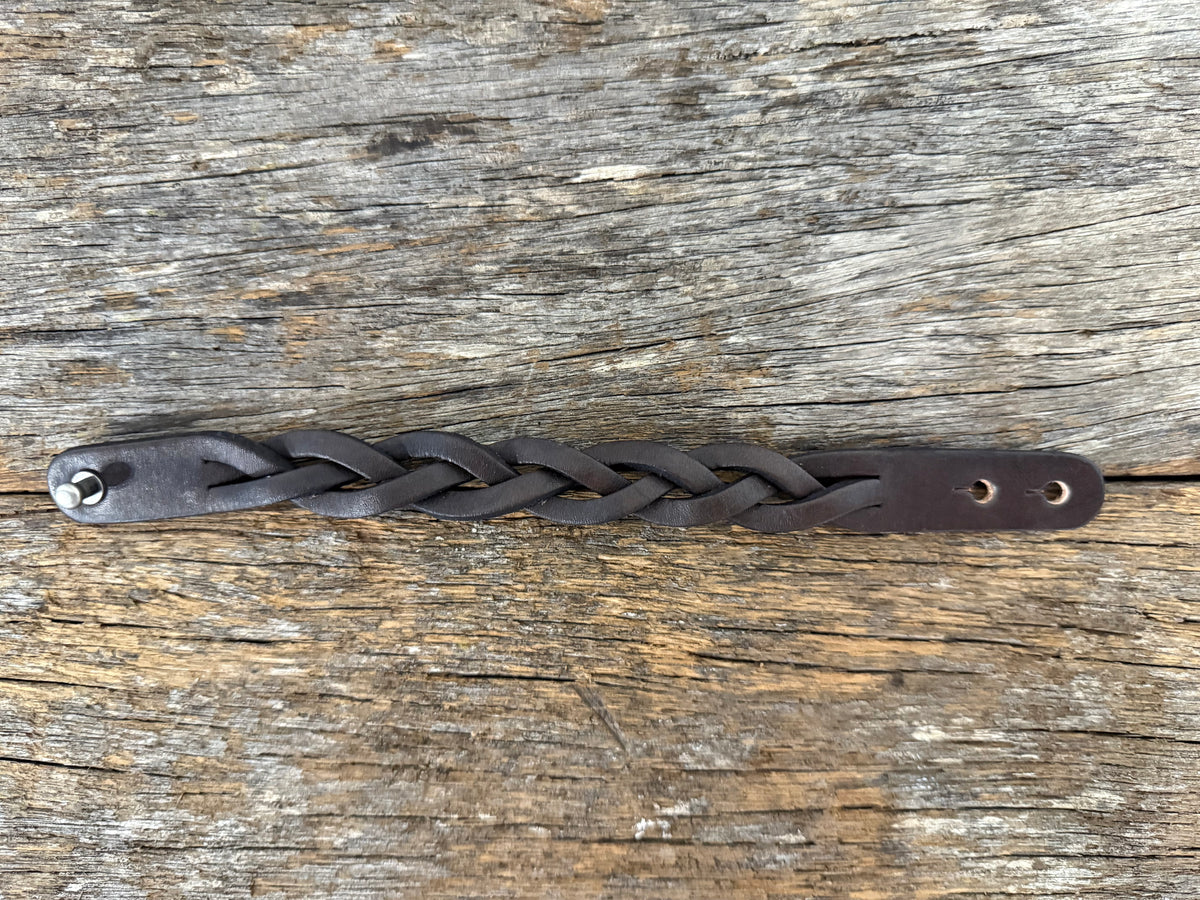 Braided Leather Bracelet - Dark Brown
