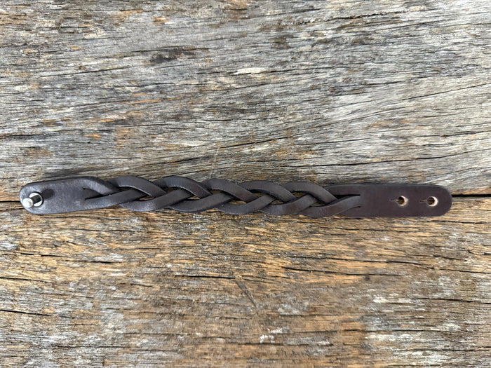 Braided Leather Bracelet - Dark Brown