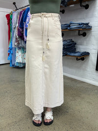 Billie - Cream Denim Skirt