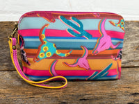 Cass - Western Long Horn Print Pouch