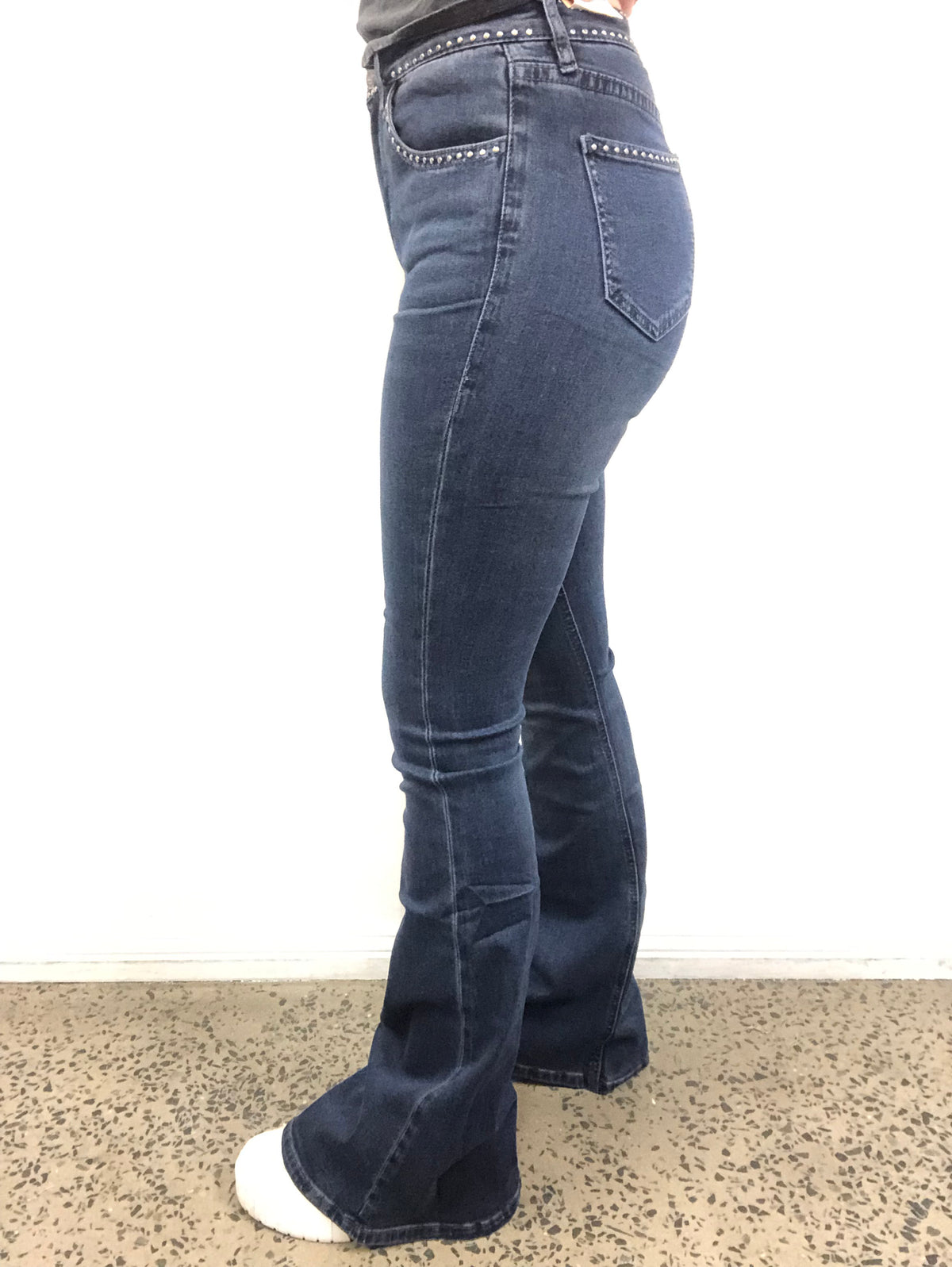 Rock & Roll Cowgirl Jeans - WHN2698 - Studded High Rise Trouser