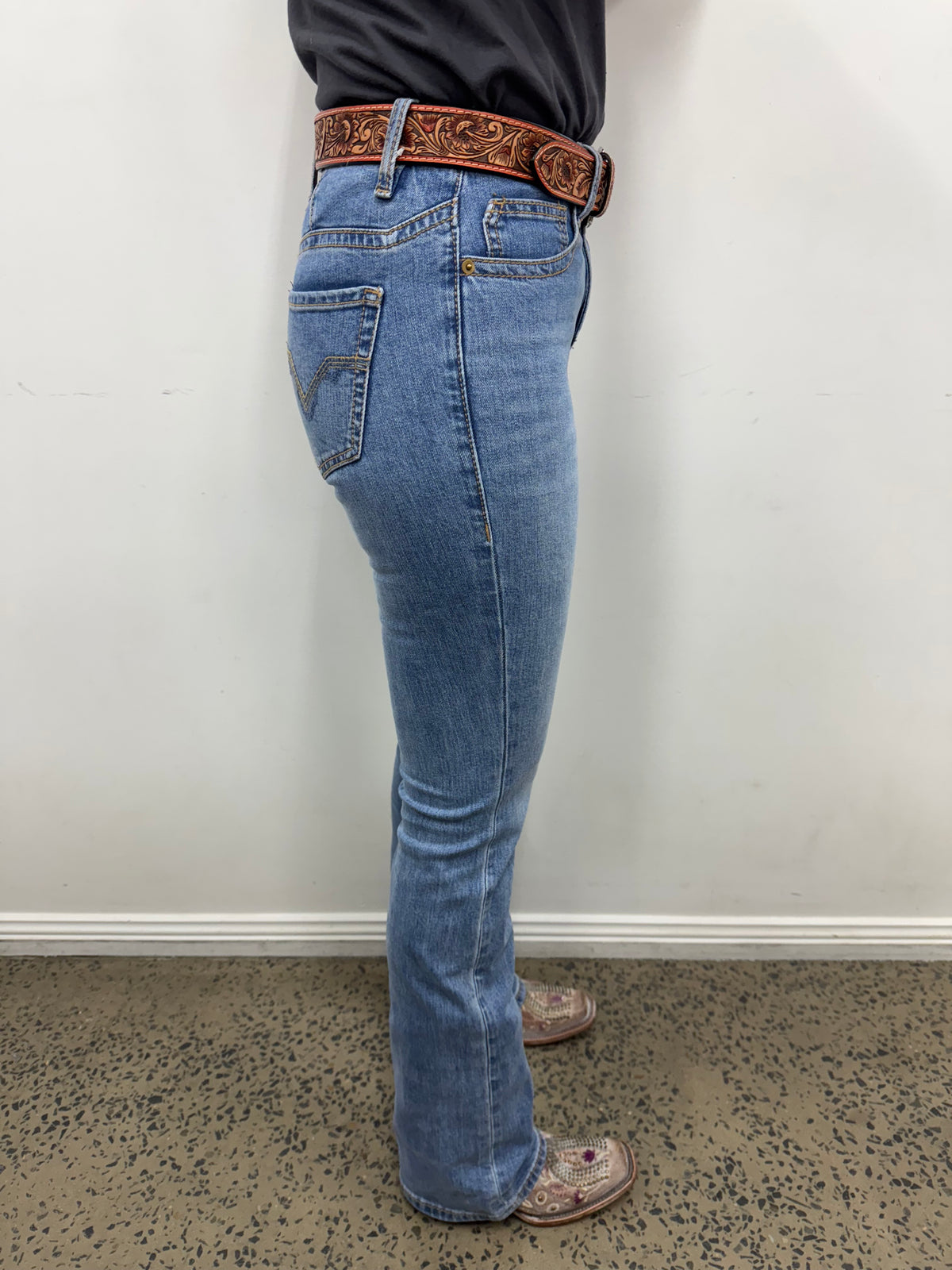 Rock & Roll Cowgirl Jeans - BW4HD07197 - Yoke Detail High Rise Bootcut