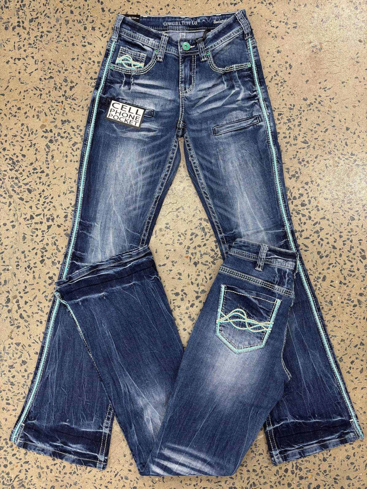 Cowgirl Tuff Jeans - Twisted Turquoise