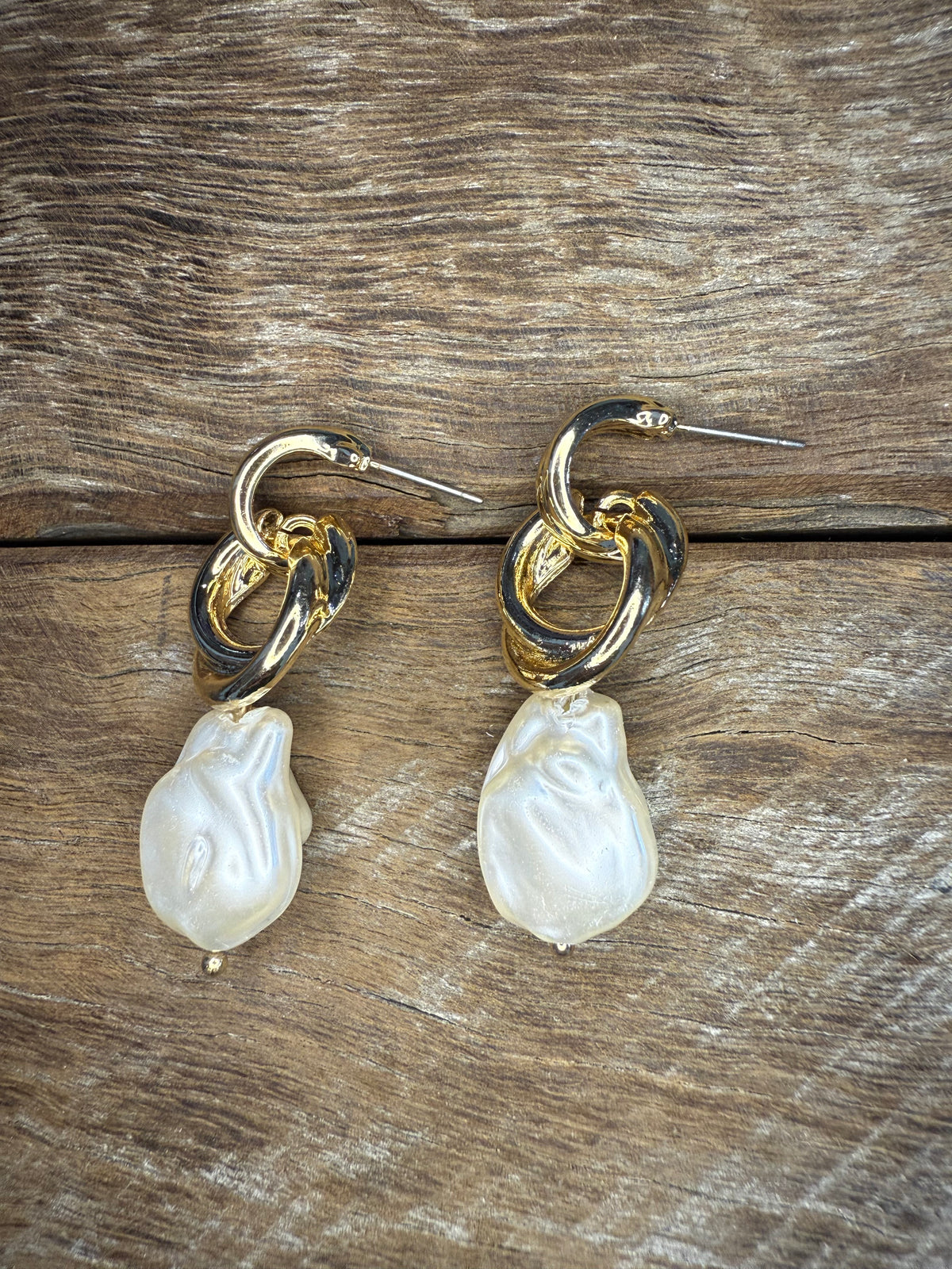 Earrings - Pearl Chain Drop