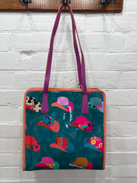 Cass - Western Hat Print Jelly Tote