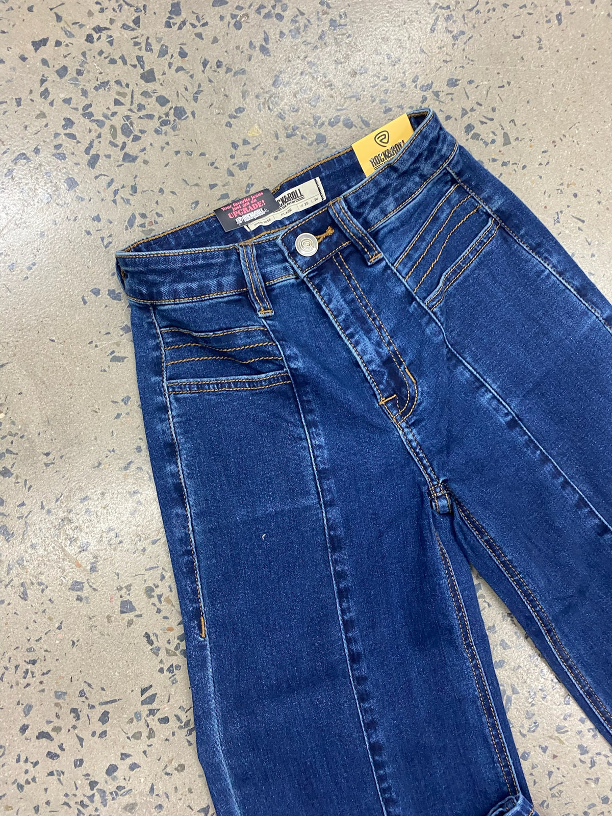 Rock & Roll Cowgirl Jeans - BW6HD07214 - Front Seam Relaxed High Rise Flare