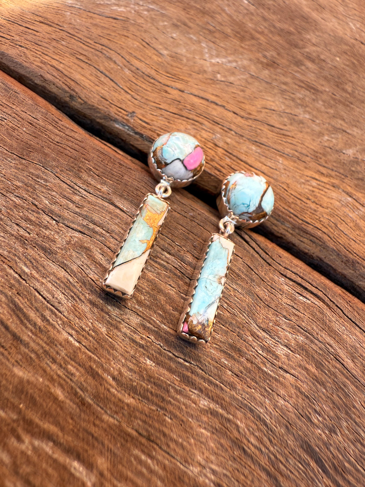 Hallee Earrings - Cotton Candy Dahlia Stones