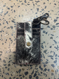 Brown & White Cowhide Coin Purse