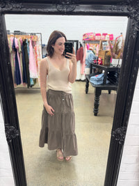 Coco - Denim Maxi Skirt (Cocoa)