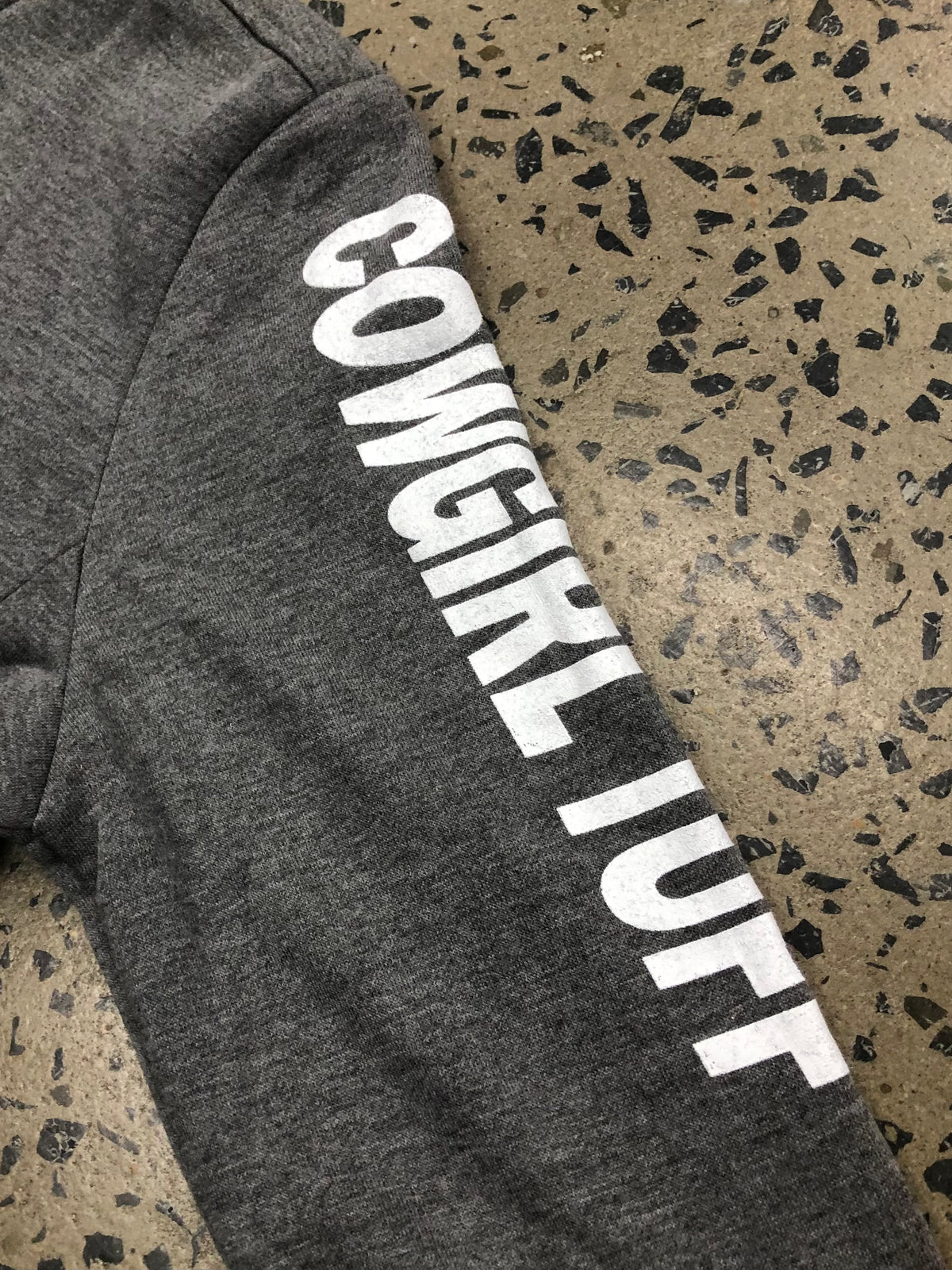 Cowgirl Tuff Quarter Zip - Grey & Cream