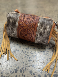 Trinity - Light Brown Cowhide Barrel Crossbody