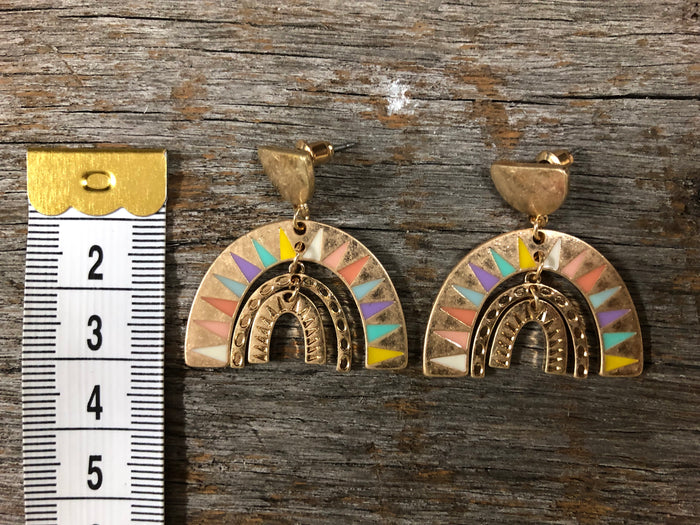 Western Earrings - Multi-coloured Arch