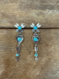Western Earrings - Turquoise Stone Arrows