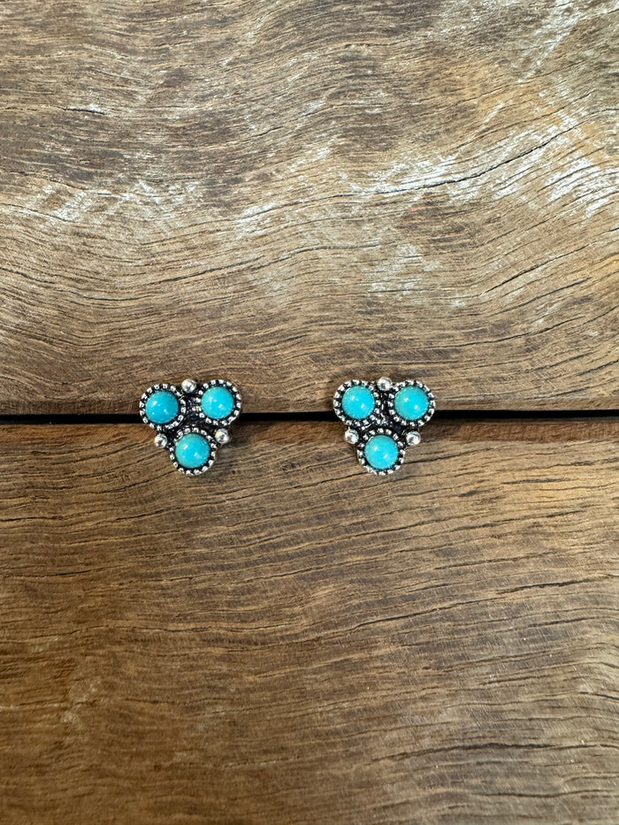 Western Earrings - Turquoise Stud