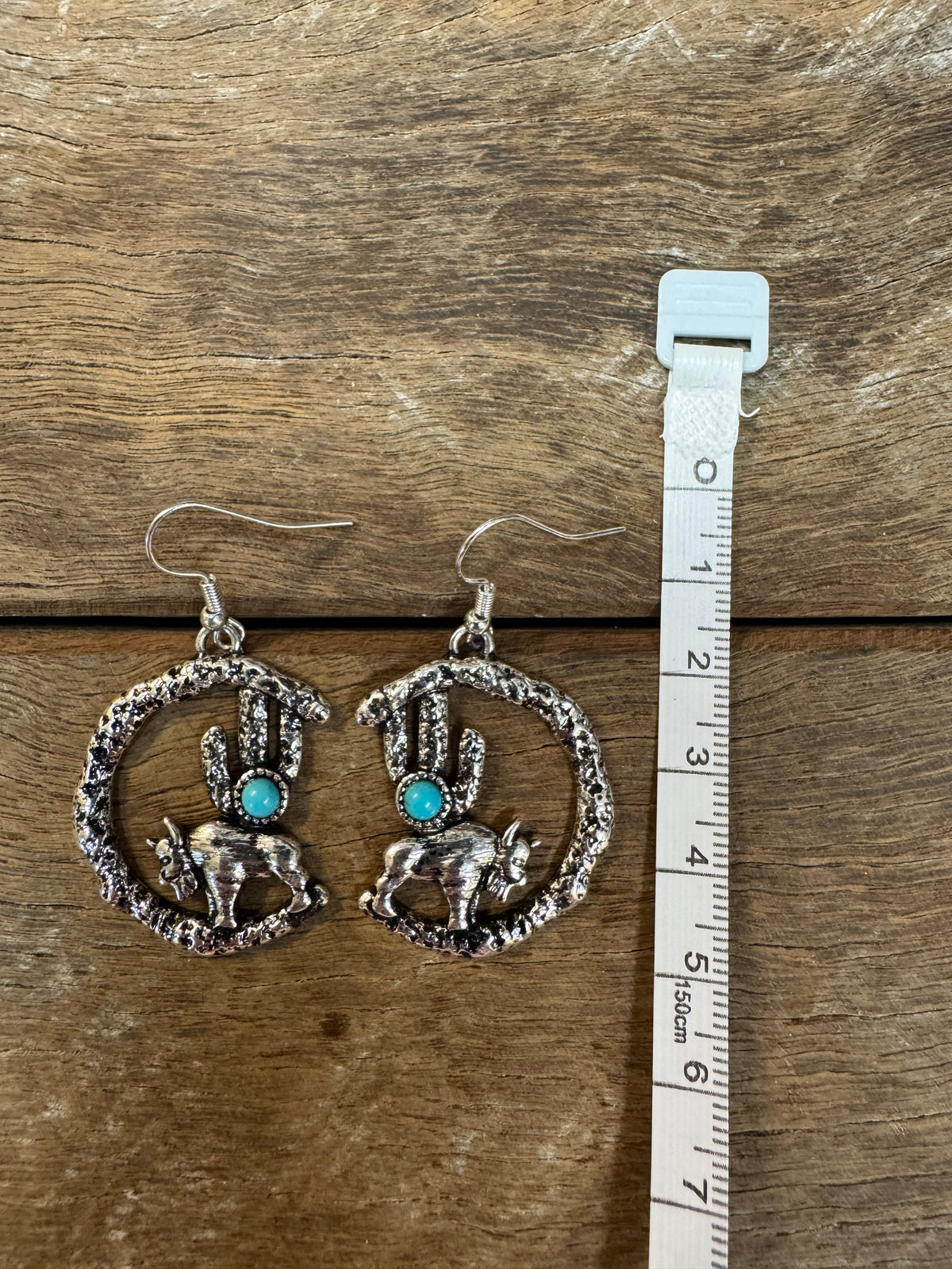 Western Earrings - Silver Bison