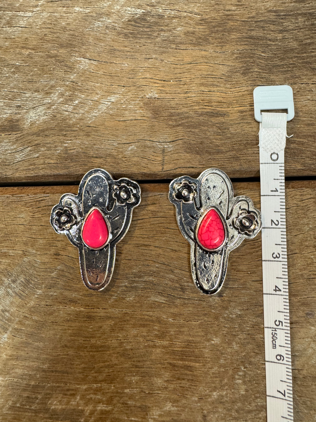 Western Earrings - Pink Cactus
