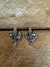 Western Earrings - White Cactus