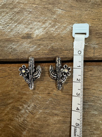 Western Earrings - White Cactus
