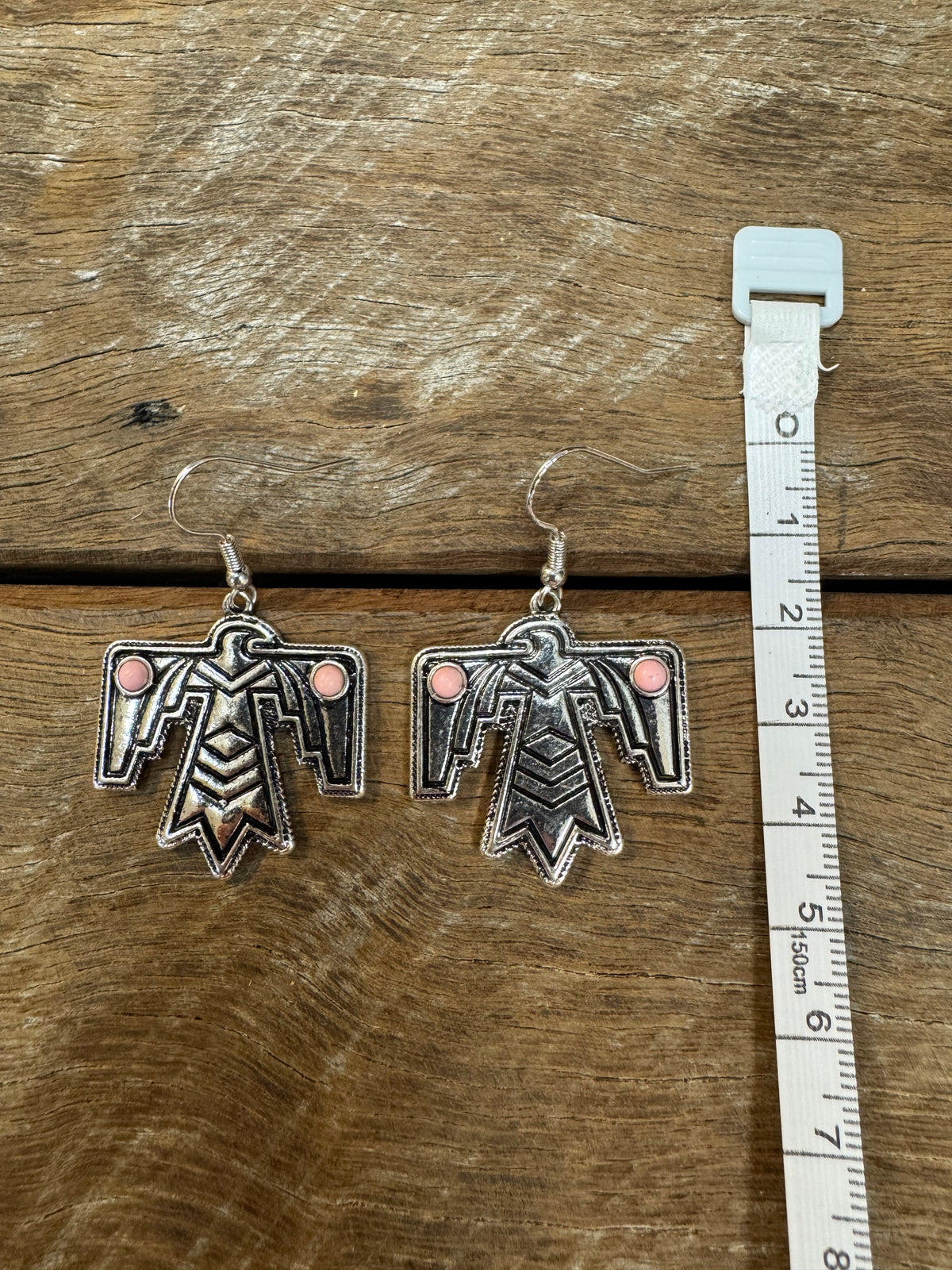 Western Earrings - Pink Eagle