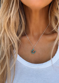 47 Horseshoe Necklace - Silver Turquoise