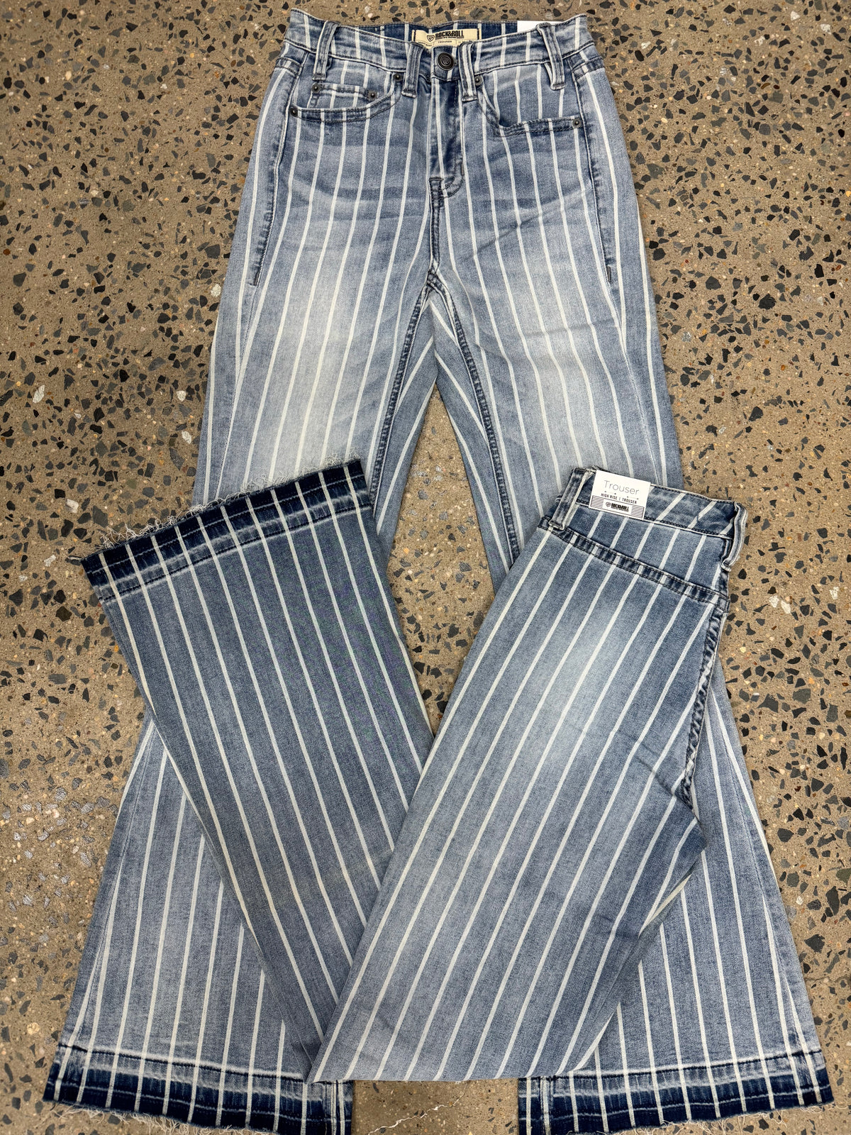 Rock & Roll Cowgirl Jeans - W8H2533 - Stripe High Rise Trouser