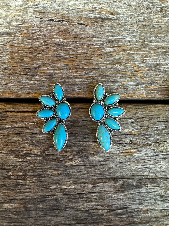 Western Earrings - Turquoise Stone