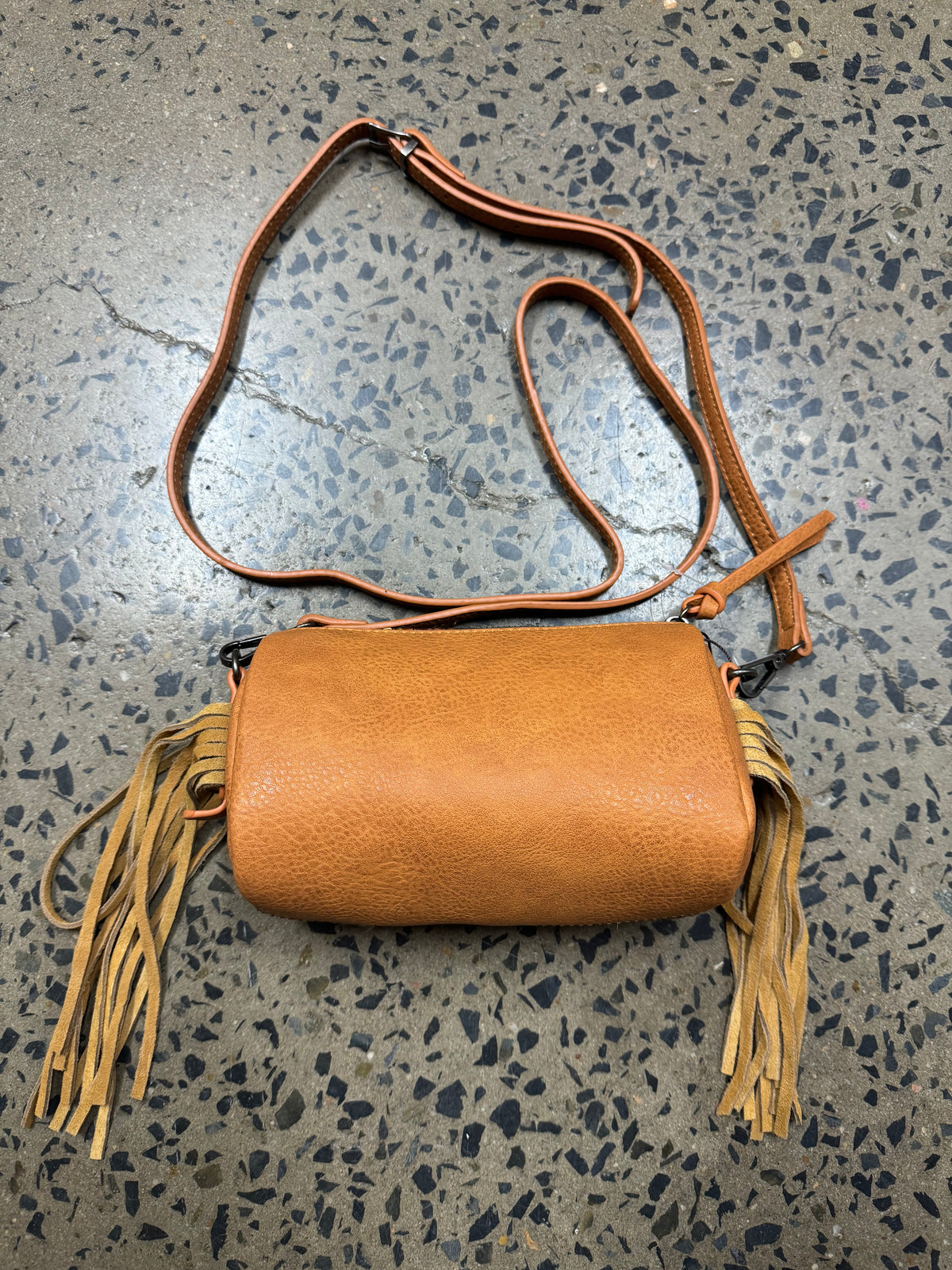 Trinity - Light Brown Cowhide Barrel Crossbody