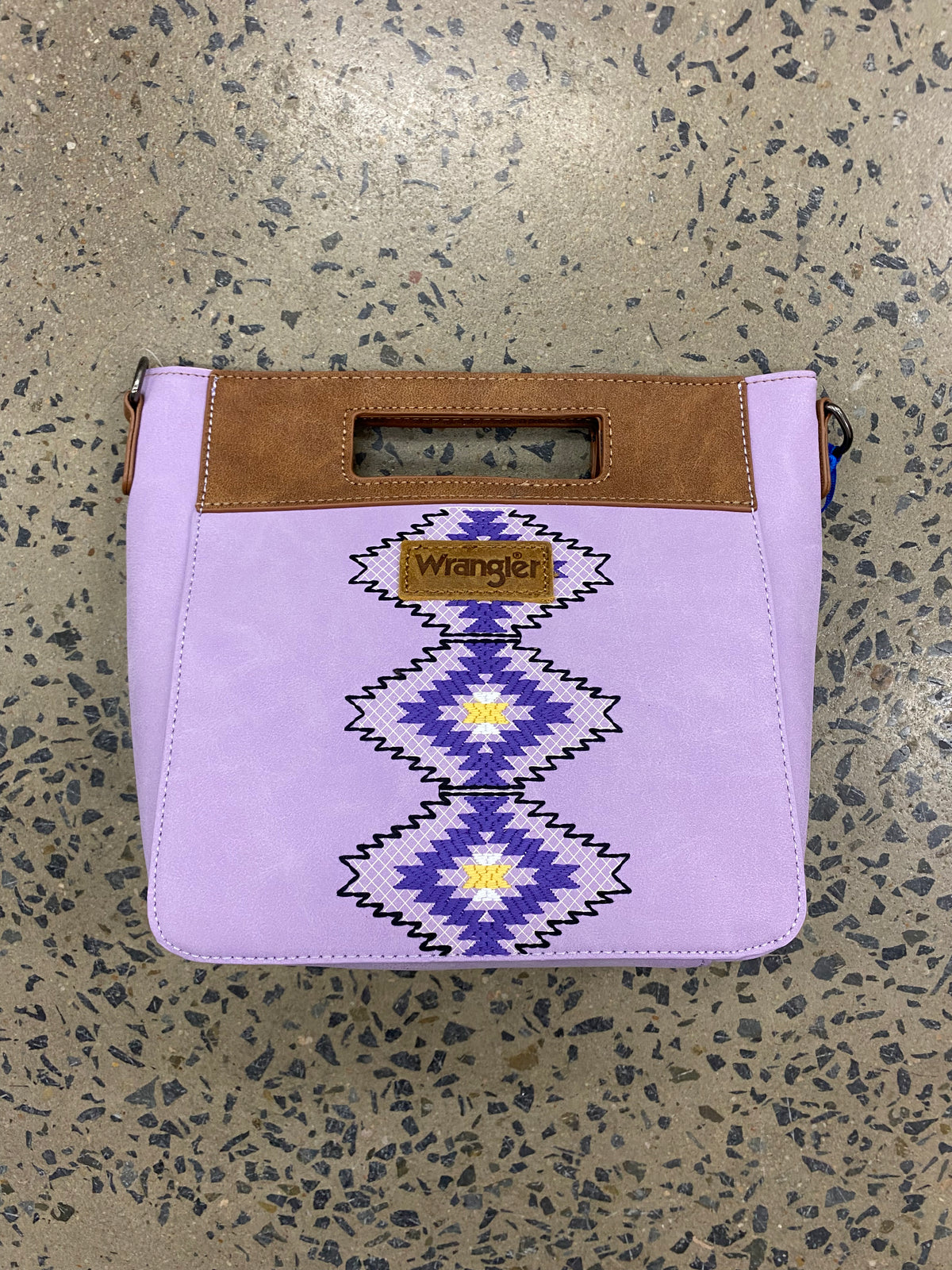 Wrangler Top Handle Aztec Embroidered Crossbody - Purple (WG220-9360PP)