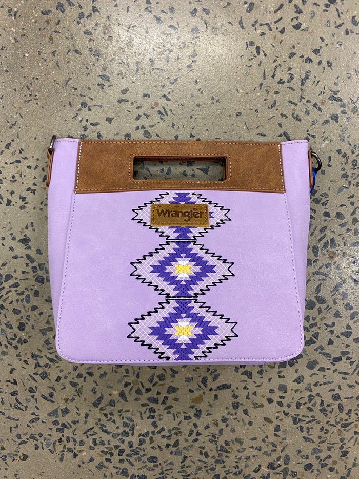 Wrangler Top Handle Aztec Embroidered Crossbody - Purple (WG220-9360PP)