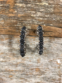 Western Earrings - Black Stone Hoop