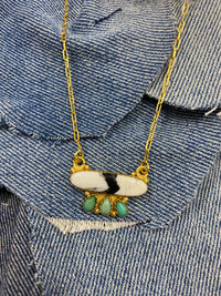 July Necklace - White Buffalo and Turquoise Stones